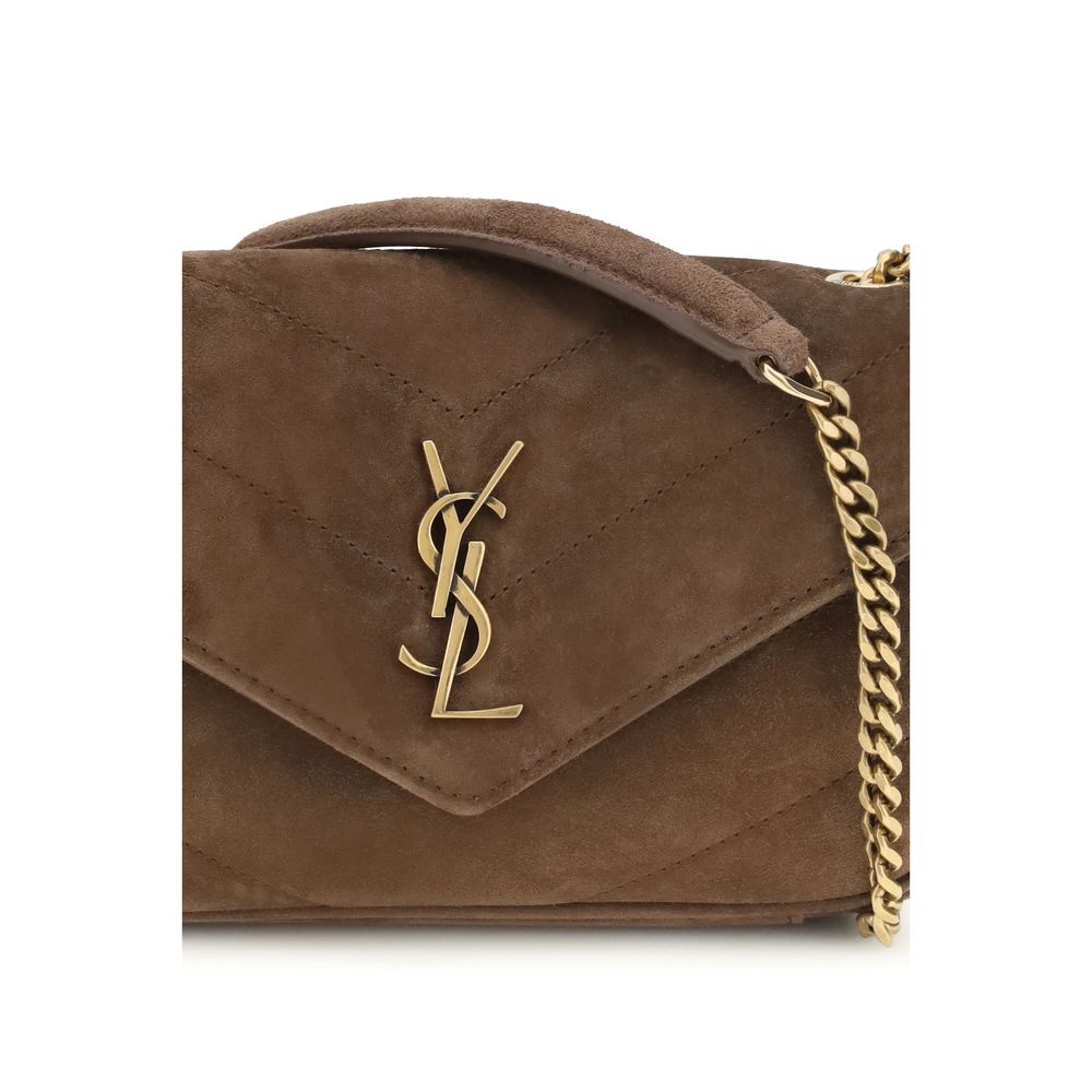 Saint Laurent The LouLou Mini Wildleder-Schultertasche