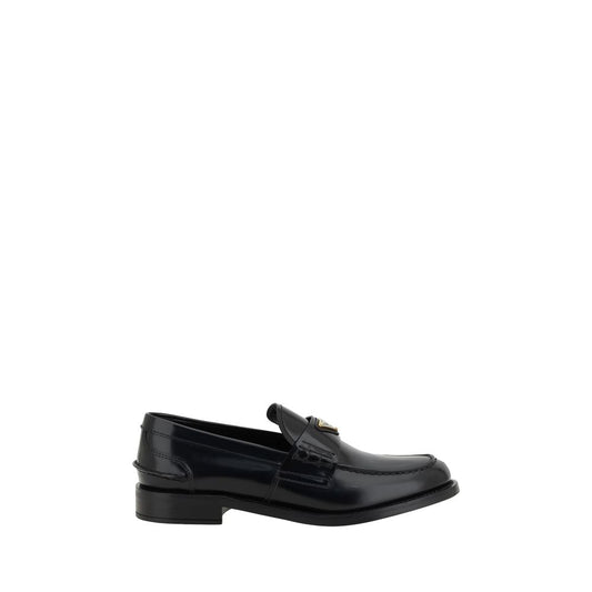 Prada Leather Logo Loafers