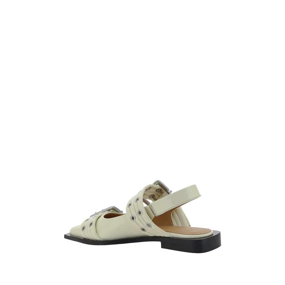Ganni The Feminine Buckle Ballerinas Flats
