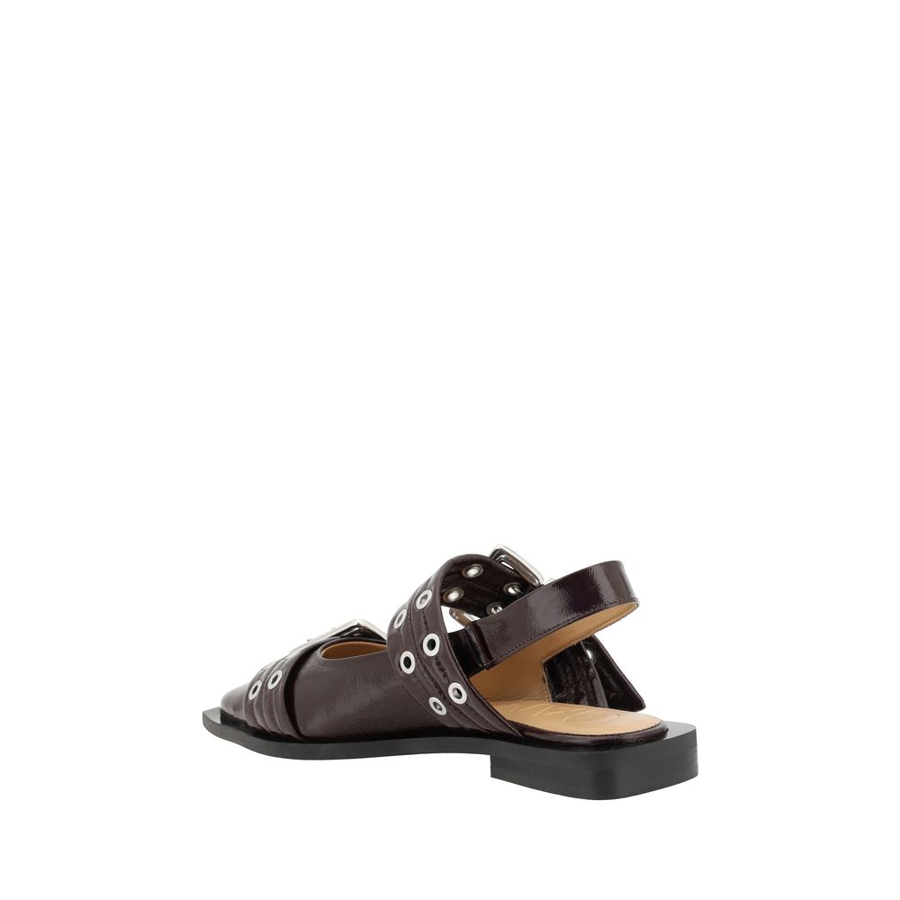 Ganni Buckle Ballerinas Flats