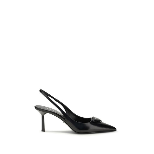 Prada Leder-Slingback-Pumps