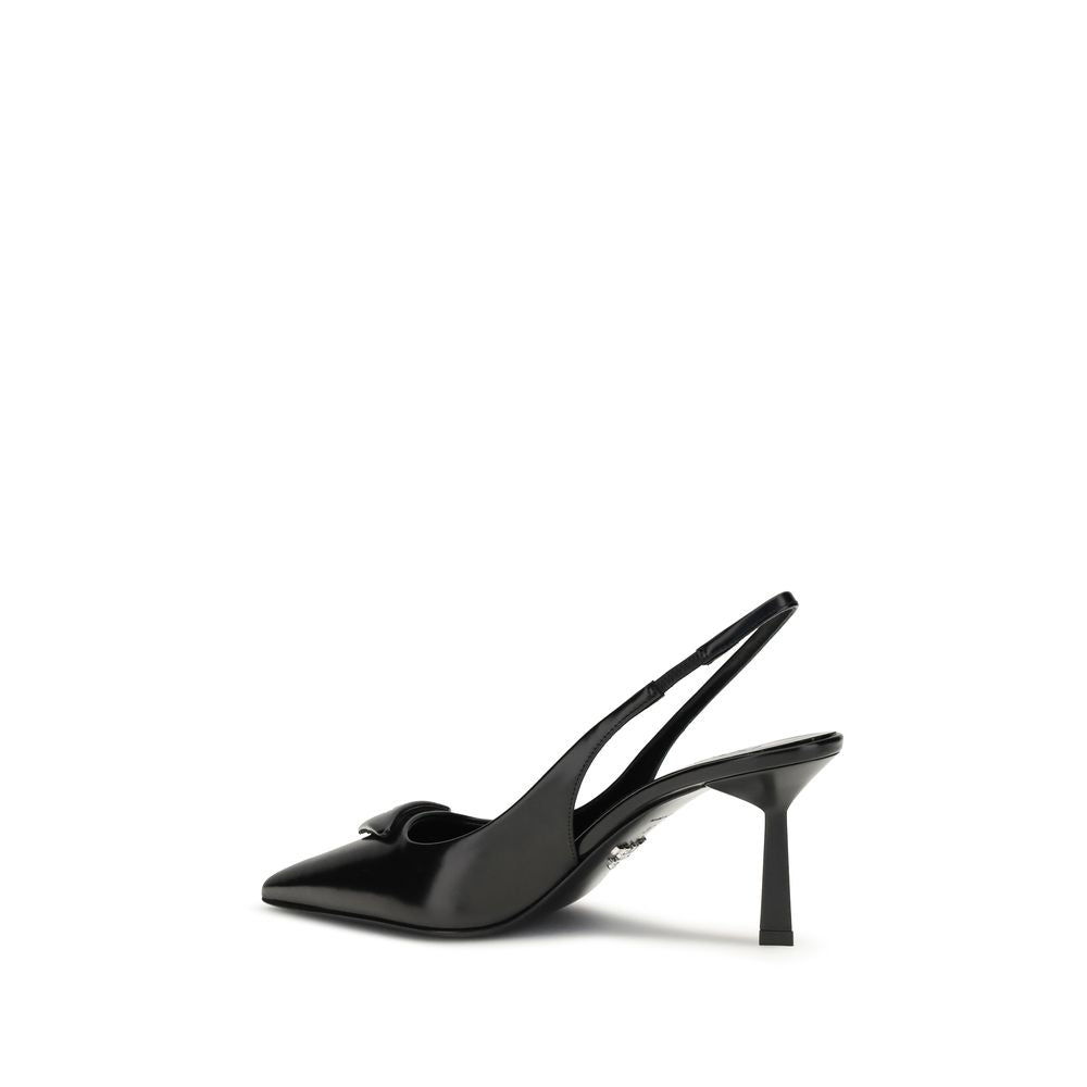 Prada Leder-Slingback-Pumps