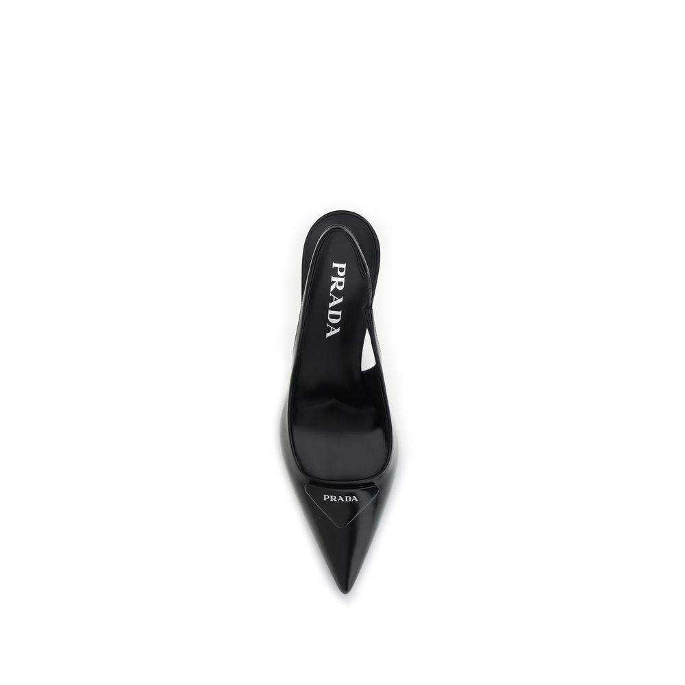 Prada Leder-Slingback-Pumps