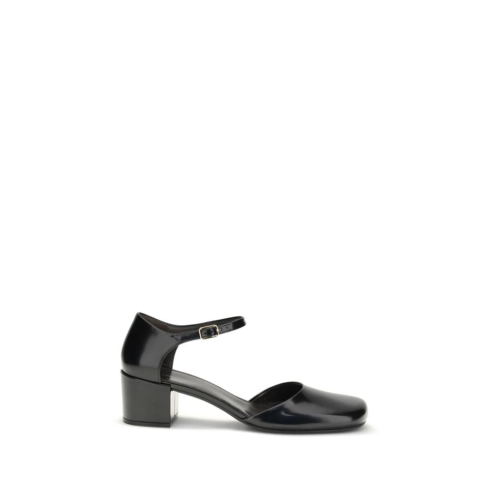 The Row Penelope Ankle Strap Mid Heel Pumps