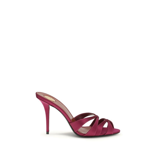Saint Laurent The Crêpe Satin Chandelle Mules Heel Sandals