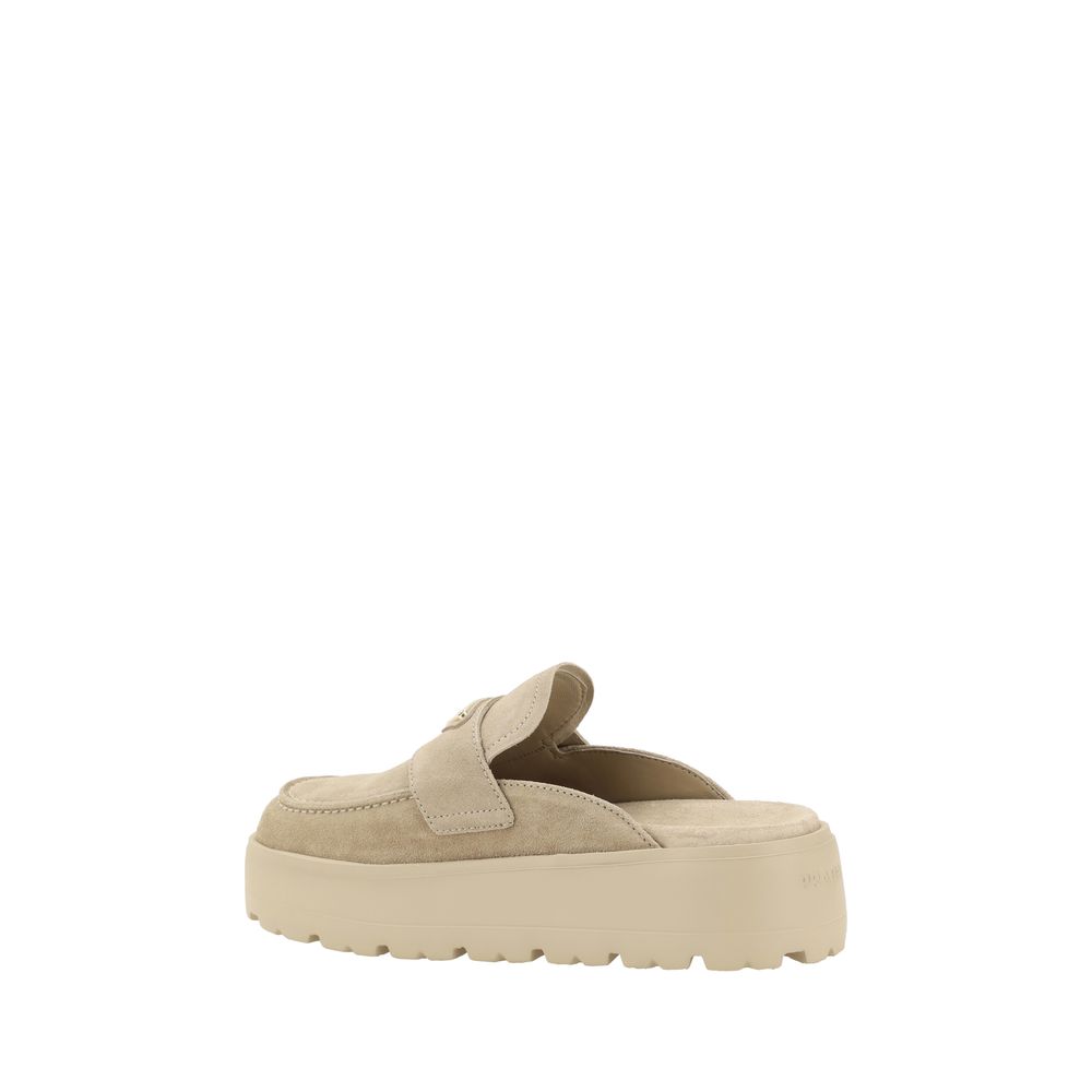 Prada Suede Platform Mules
